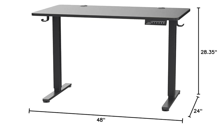 ErGear Height Adjustable Electric Standing Desk, 47.2 x 23.6 Inches Sit Stand up Desk, Memory Computer Home Office Desk with Two-Piece Desktop (Black) thumbnail 3
