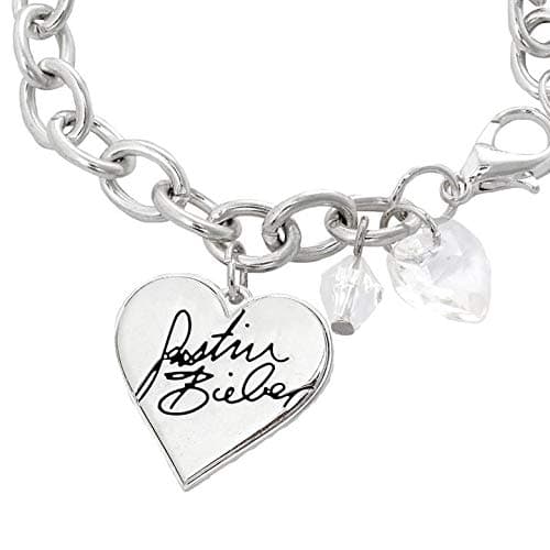 Justin Bieber Signature Heart Charm Bracelet thumbnail 2