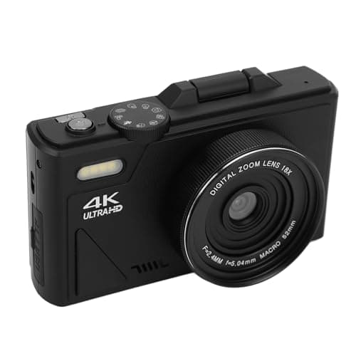 Yunir 4K Digital Camera 64MP UHD 18X Zoom Autofocus Retro Compact Digital Camera with 3 Inch Flip Screen for Travel Photography thumbnail 9