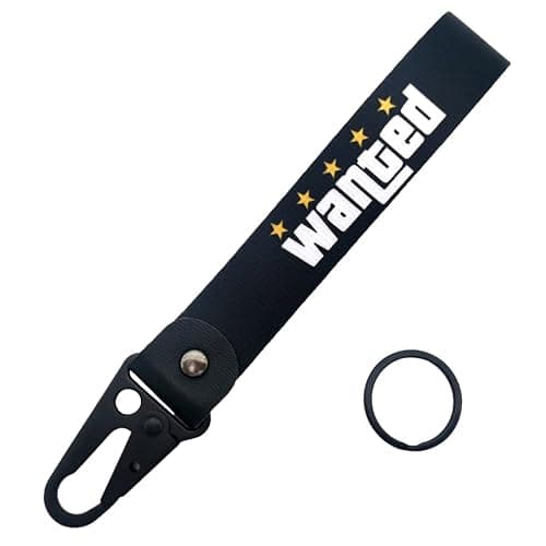 IUUBXKEH 1pc Fashion Style WANTED Keytag Keychain - ID & Work Badge Keyring for GTA Fans - Car SUV Motorcycle GYM thumbnail 2