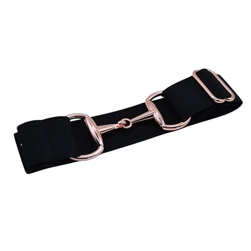 CELAEQ Kids 1.5 inch Elastic Equestrian Belt, Horse Riding Belt with Rose Gold Bit Buckle - Image 1