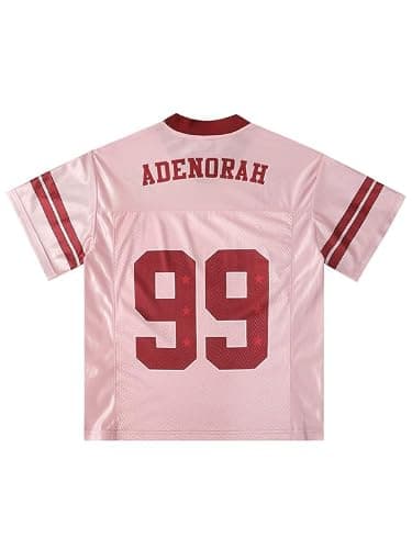 Adenorah Womens Oversized T Shirts V-Neck Streetwear Jersey Graphic Tees Mens Retro Hip Hop Mesh Summer Tops thumbnail 6