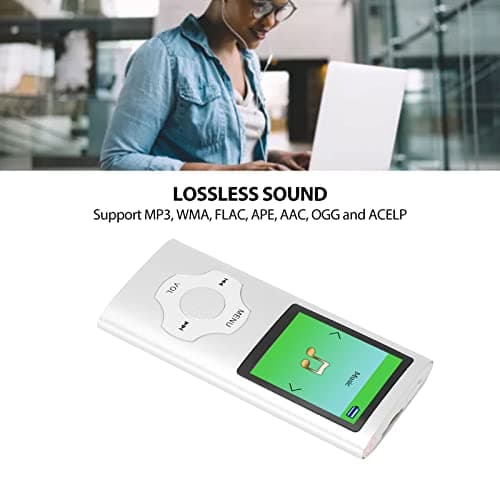 64G MP3 Player, 1.8 Inch Music Player, LCD Screen, Recording FM Radio, Portable MP3 Player for Kids Students (Silver) thumbnail 3