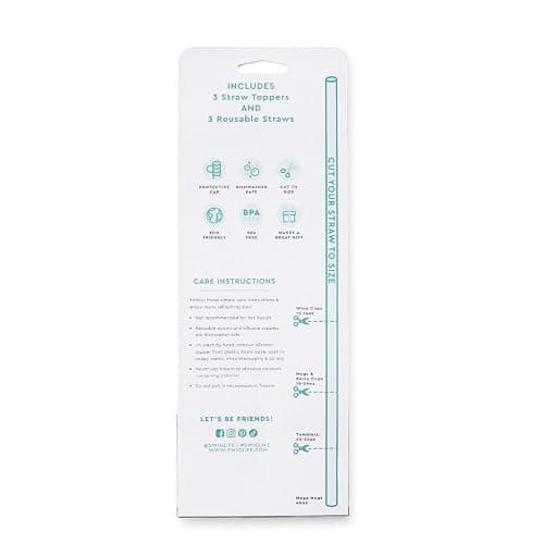 Swig Straw Toppers Set, 3 Reusable Straws with 3 Silicone Straw Covers, Cover Cap with Customizable Length, Compatible with 40oz Tumblers, Tumbler Accessories (Ocean) - Ocean thumbnail 3