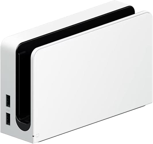 TV Dock Station for Switch and OLED - 3 in 1 Replacement TV Base Docking Station Set with Ethernet LAN Port, Charger, HDMI Cable Accessories (White) thumbnail 5