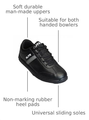ELITE Men's Basic Bowling Shoes - Universal Sliding Soles, Lightweight, and Comfortable. thumbnail 3
