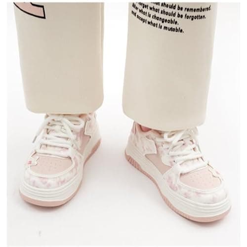 Star Shoes Walking Sneakers for Women Pink Fuzzy Lined Platform Low Top Round Toe Sneakers with Cute Plush Pink Stars US5.5-8 thumbnail 6