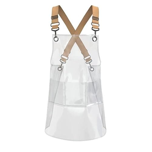 MIKI WELL Hair Stylis Apron for Salon Barber Cross-back Hairdresser Waterproof Work Apron With 3 Pockets (22.8” W 25.5” L) - Image 1