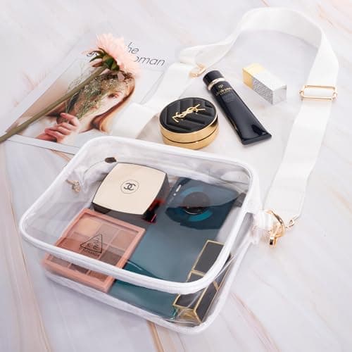 Aveniee Clear Bag Stadium Approved, Clear Purses for Women, Crossbody Bag for Concerts with Adjustable Strap - White thumbnail 2