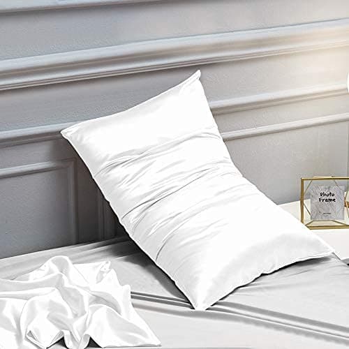 NTBAY California King Satin Pillowcases, Set of 2, White | Smooth Silky Microfiber Satin with Envelope Closure, 20 x 40 Inch Pillowcases, Pillow Inserts Not Included thumbnail 6