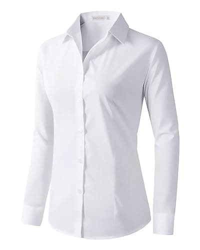 Beninos Womens Dress Shirts Long Sleeve Button Down Shirt Work Wear - Image 1