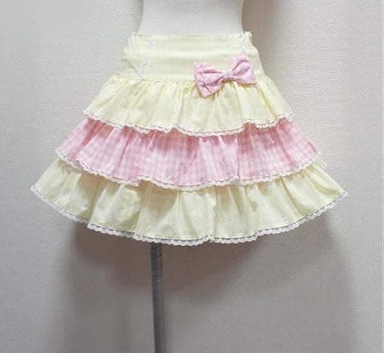 Cute Clad Women Kawaii Y2k Lolita Mini Skirt Sweet Harajuku Bow Tie Multi-Layer Ruffles Pleated Skirts thumbnail 2