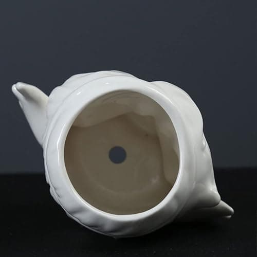 Vaguelly Cute Succulent Planter Angel Statue Head Face Planter Pot Ceramic Flower Pot Cactus Container with Drainage Hole Pens Holder for Indoor Outdoor Garden Random Style White thumbnail 4