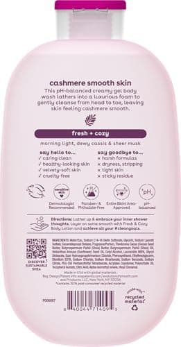 eos Cashmere Body Wash – Fresh & Cozy, Moisturizing Body Wash, Creamy Gel Formula, with Shea Butter, Glycerin, Vitamin E, pH Balanced, Sensitive Skin, Vegan, 16 fl oz thumbnail 9