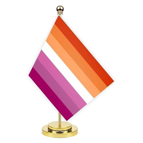 lesbisch Schreibtisch Flagge, 30cm großes kleines Lesbische Geliebte Lgbt Pride StolzLesbische Geliebte Lgbt Pride Stolz Banner im Freien, winziges Drucken Dekor für Büro Home Tisch desk lesbian - Image 1