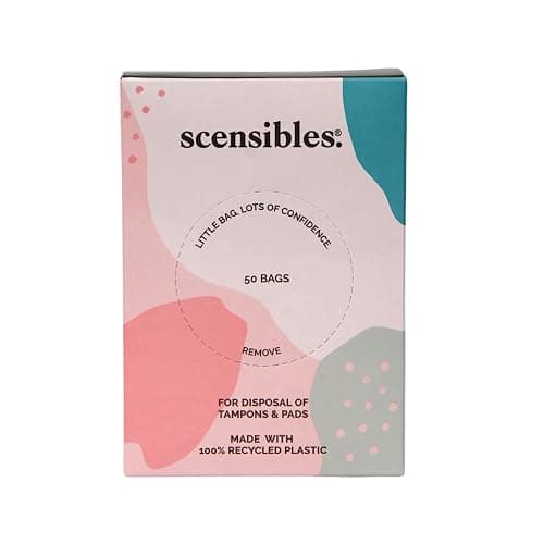 Scensibles Personal Care Disposal Bags (50 Count) - For Tampons, Pads, Liners, Condoms & More - Discreet, Hygienic & Odor-Reducing Disposal Solution - Image 1