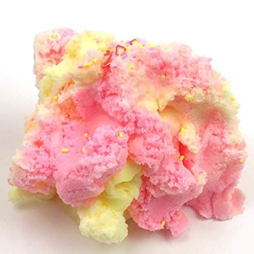 Strawberry Banana (8 fl/oz) - Scented Cloud Textured Slime - Handmade in USA - Dope Slimes - Pink/Yellow thumbnail 6