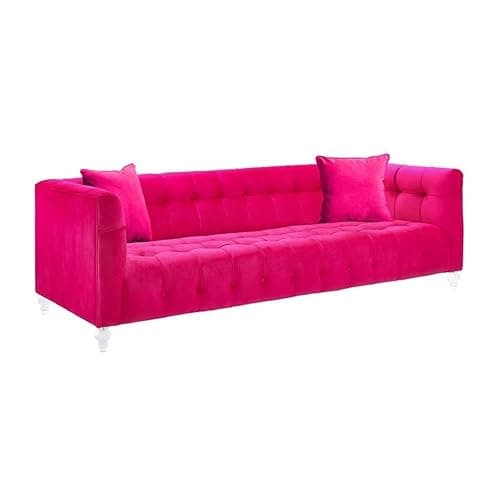 Bea Hot Pink Velvet Sofa | Tufted Design thumbnail 4
