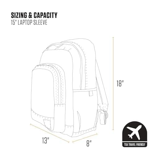 Carhartt 25L Classic Laptop Backpack, Durable Water-Resistant Pack W/ 15" Laptop Sleeve and Multiple Organizational Compartments, PFAS Free, Black thumbnail 5