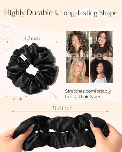 Yanibest 8 Pcs Satin Scrunchies - Silk Scrunchies Ponytail Holders, Soft Satin Hair Ties No Damage, Hair Accessories for Women thumbnail 2