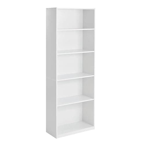 TnLoji 5-Shelf Bookcase with Adjustable Shelves, Open Storage Shelf, 11.65 x 24.88 x 71.42 Inches, for Living Room, Home Office, Dinning Room White - Image 1