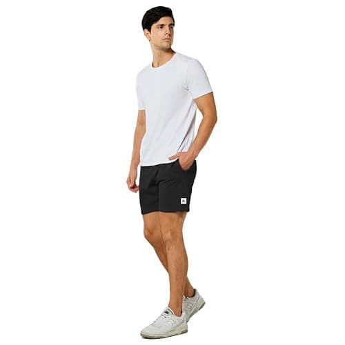 NIMENJOJA Mens 7" Sweat Shorts Cotton Workout Gym Jogger Lounge Shorts with Zipper Pockets thumbnail 3