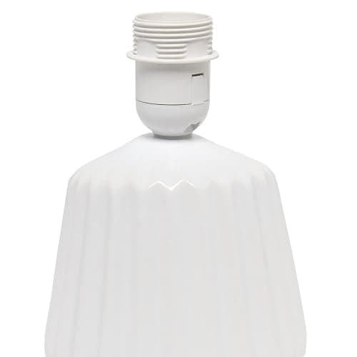 Simple Designs LT1120-OFF Petite Mini Pleated English Ceramic Base Table Lamp, Off White thumbnail 7