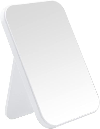 DVHOK 8-Inch Desktop Makeup Mirror, Portable Princess Mirror,Table Desk Wall Hanging Dual-Purpose Square Mirror White thumbnail 2
