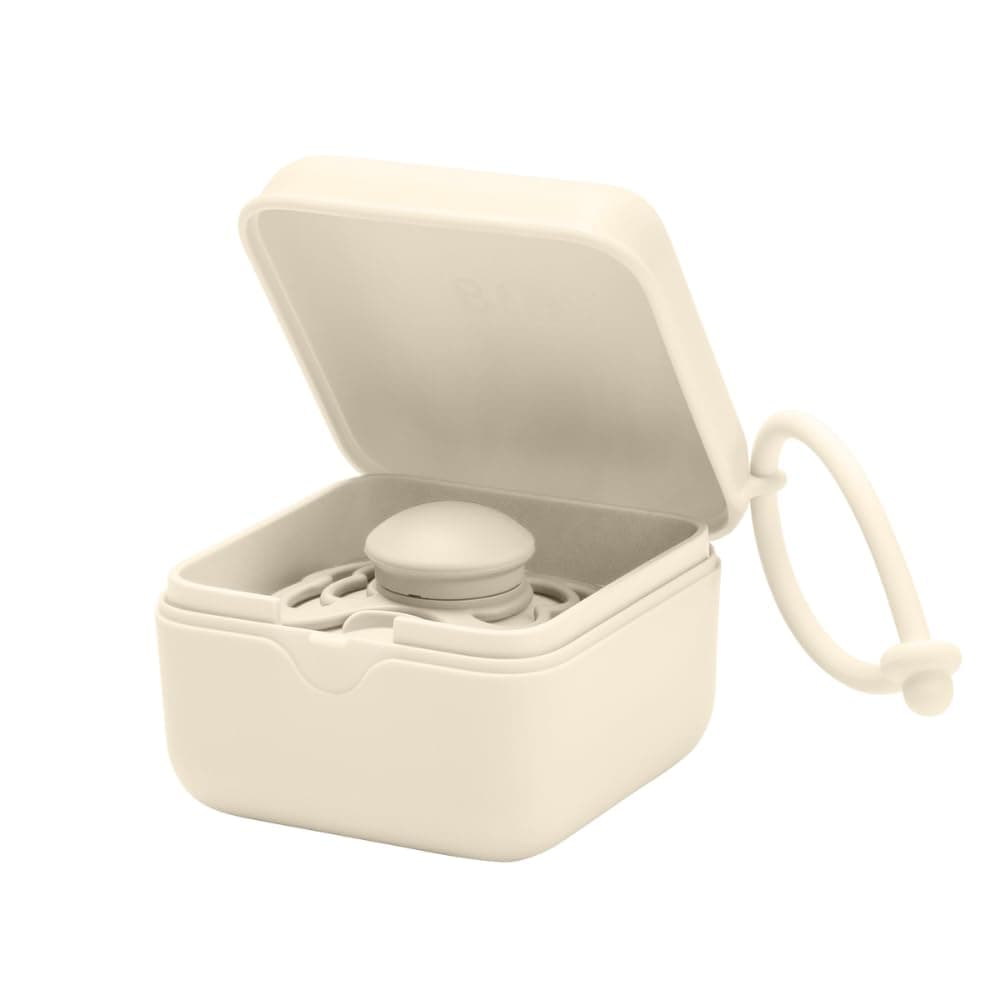 BIBS Pacifier Box with Strap. Soother Holder and Steriliser case. 100% BPA Free Food-Grade Material. Made in Denmark. Ivory thumbnail 3