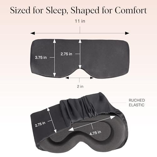 📌 Kitsch Contour Pillow Eye Mask – Softer Than Silk Eye Masks for Sleep, Blindfold Sleep Masks for Women & Men, No Eye Pressure, Lightweight, Eye Care, Travel Essentials - Charcoal thumbnail 5