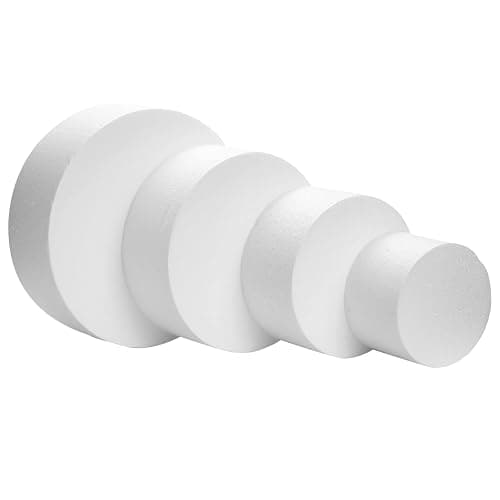 Juvale Round Foam Cake Dummy - Wedding Cake Display Platform - Stackable Tier Stacking Kit - Practice Decorating Supplies - 6", 8", 10" & 12" Tiers, 16" Tall thumbnail 7