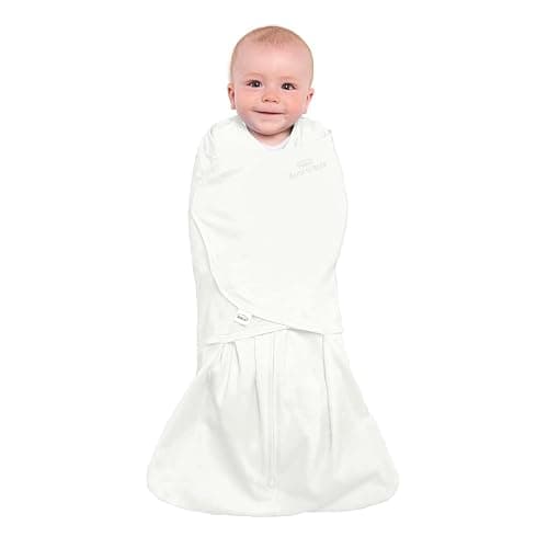 HALO 100% Cotton Sleepsack Swaddle, 3-Way Adjustable Wearable Blanket, TOG 1.5, Cream, Newborn, 0-3 Months thumbnail 2