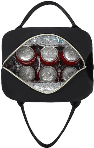 CAMTOP Lunch Box for Women Insulated Lunch Bag Lunchbox Cooler Thermal Leakproof Quilted Reusable Lunch Tote Bag for Work School Travel Picnic (Black) thumbnail 10