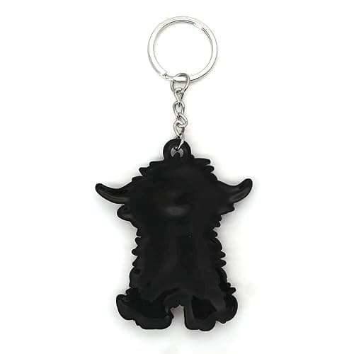 TAYASH Cute Scottish Highland Cow Keychain PVC Keyring for Men Women Kids thumbnail 6