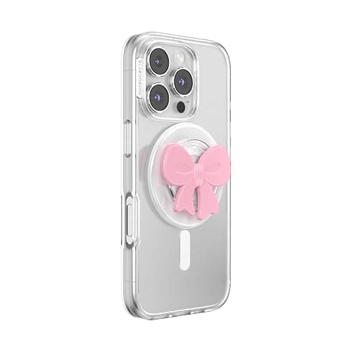 PopSockets Phone Grip for MagSafe, Magnetic Holder- Bowtique Blush | Removable, For Kindle / Android / iPhone, With Magnet, Pink, Bow thumbnail 2