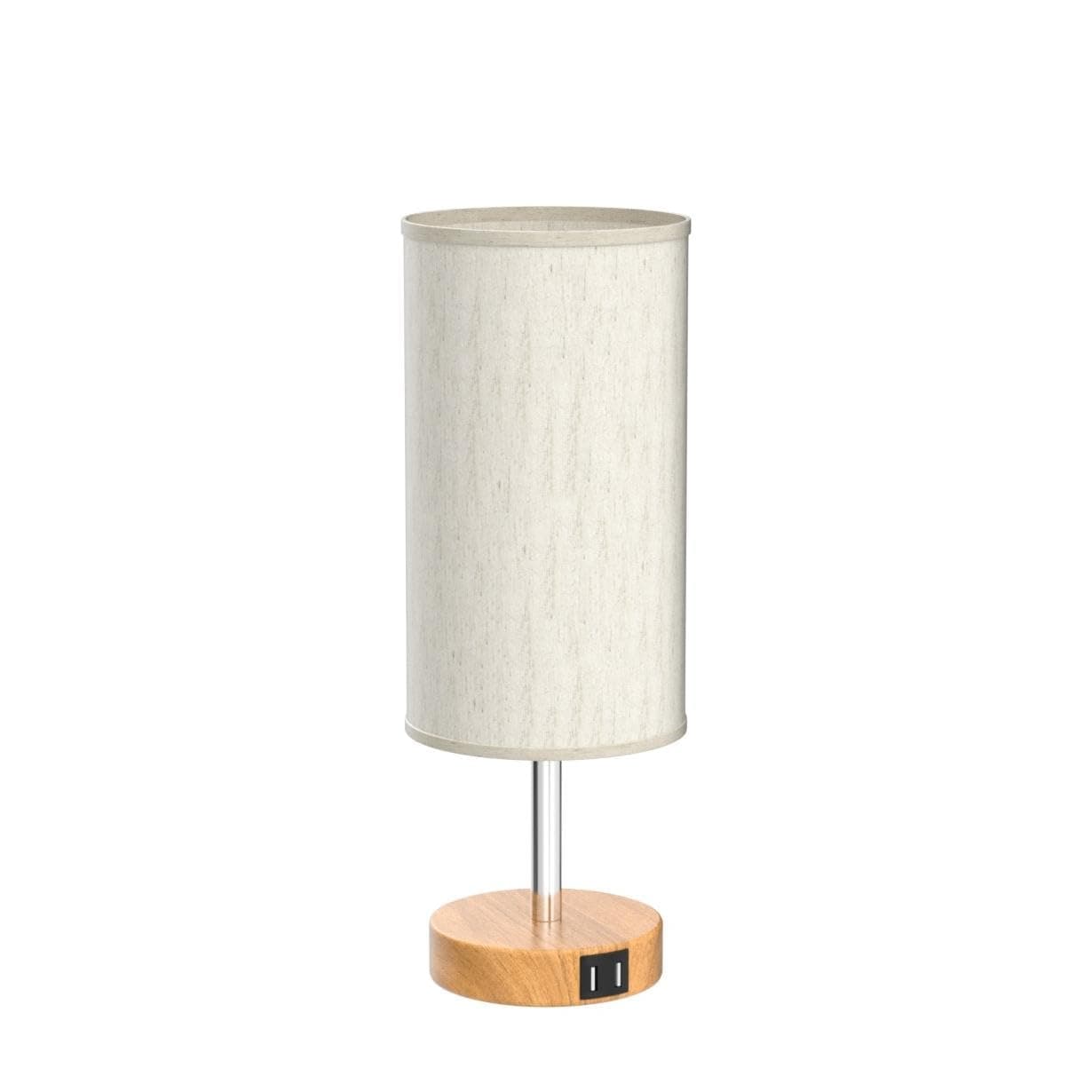 Yarra-Decor Bedside Lamp with USB Port - Touch Control Table Lamp for Bedroom Wood 3 Way Dimmable Nightstand Lamp with Round Flaxen Fabric Shade for Living Room, Dorm, Home Office (LED Bulb Included) thumbnail 4