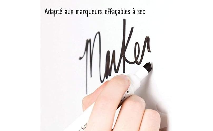Raylu Paper - Tableau Blanc Magnétique Mural avec Cadre en Bois Blanc, Tableau Blanc Effaçable à Sec avec Deux Aimants pour Accrocher des Notes et des Photos (60 x 45 cm) thumbnail 4