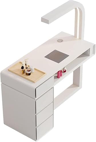 Wooden Nail Artist Manicure Table with Dust Collector – Salon Spa Workstation, Nail Tech Desk, Home Beauty Station for Makeup & Nail Care(Size:120 * 40 * 78 cm) - Image 1
