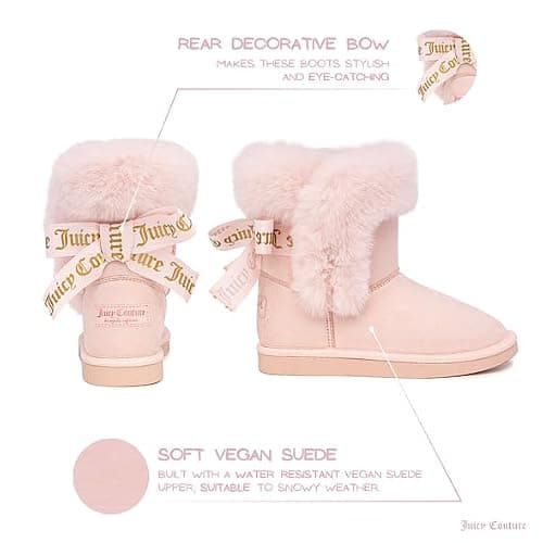 Juicy Couture Girls Winter Boots Warm Insulated Fashion Booties Mid Calf Outdoor Snow Boot for Toddler/Little Kid/Big Kid thumbnail 3