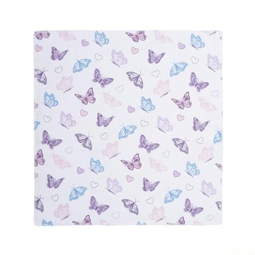 EVERYDAY KIDS 12 Pack Burp Cloths for Baby Girl; Newborn Essential with - Large Absorbent Cotton Flannel Purple/Pink Burping Cloths for Babies with Butterfly, Floral and Rainbow Prints and Solids thumbnail 9