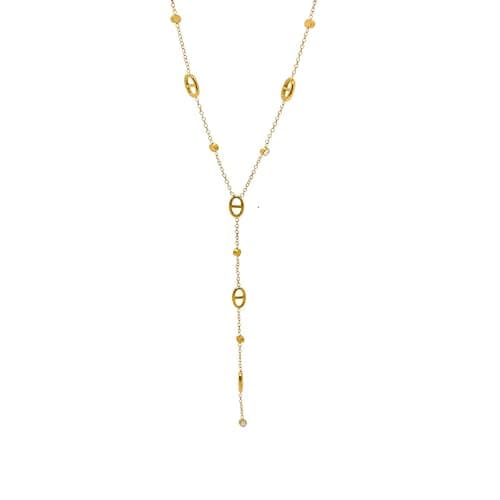 Générique Collier LONG MAILLE MARINE Collier y Acier Inoxydable Sautoir Plongeante Femme Collier Femme Acier Inoxydable Maille Marine Long En Y Pour Soirée - Image 1
