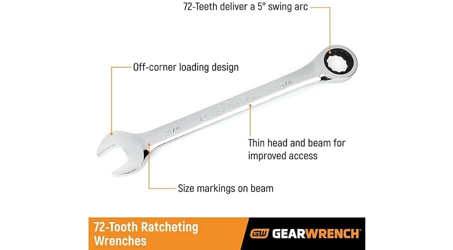 GEARWRENCH 13 Piece 12 Point Ratcheting Combination Wrench Set SAE | 9312 thumbnail 4