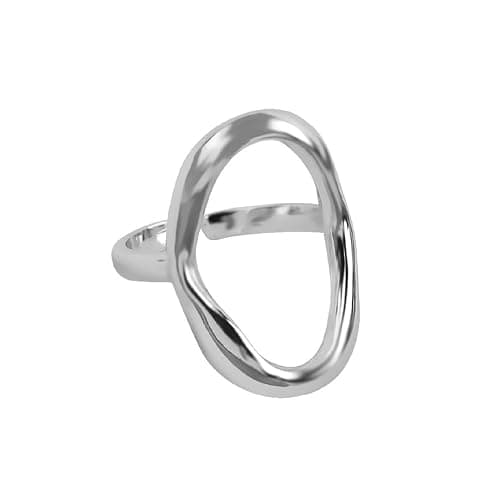 Aktully Chunky Gold Statement Ring for Women Chunky Gold Circle Ring Adjustable Open Promise Minimalist Statement Rings Trendy Jewelry for Women - Image 1