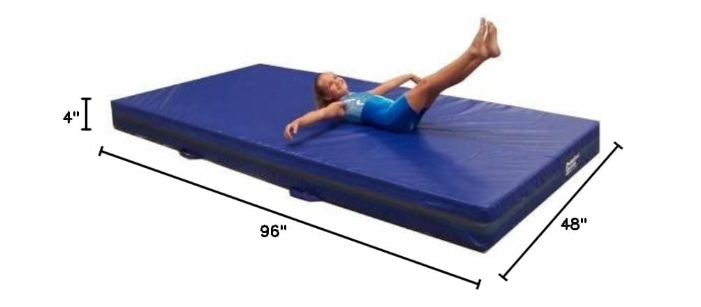 Team Sports Gymnastics 4" Skill Throw Landing Mats 4'x6', Blue Vinyl and 1.8 Density Poly-Foam thumbnail 4