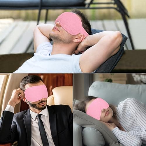 Gritin Blackout Sleep Masks for Women & Men-Zero Eye Pressure Sleeping Mask- Ergonomic Design 3D Cutout Eye Movement and Eyelash Friendly, Ultra Soft & Comfortable Blindfold for Nap,Pink thumbnail 8