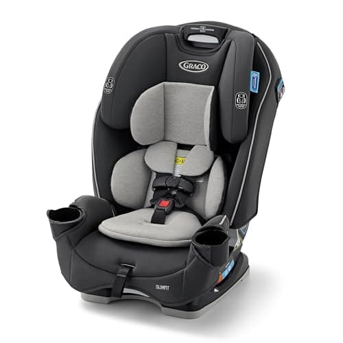 Graco Slimfit 3-in-1 Convertible Car Seat, Slim Car Seat with Space-Saving Design, Highback Booster Seat with 10-Position Headrest, Rear Facing and Forward Facing Carseat, Darcie - Image 1