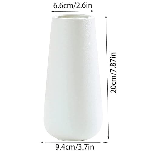 Weiße Vasen Keramik, Vase Weiß, Vasen Deko Keramik, Blumenvase Decorative, Vase Für Pampasgras, Für Pampasgras, Ideal Zur Lagerung Von Blumen Anderen Deko, Blumenvase Deko Wohnzimmer, Schlafzimmer thumbnail 3