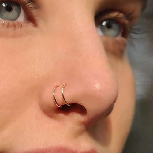 JFORYOU Fake Nose Ring Fake Septum Fake Nose Ring Hoop Fake Nose Rings for Women Faux Nose Piercing Spring Clip on No Pierced Non Piercing Faux Body Piercing Jewelry for Women Men thumbnail 4
