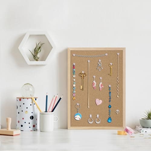 DAHAPYBOO Cork Board Bulletin Board 2 Pack,17"X12" Cork Board for Office with Pin Oak Wood Boards,Hanging Corkboards for Office Home School Message Board or Vision Board Decoration thumbnail 5