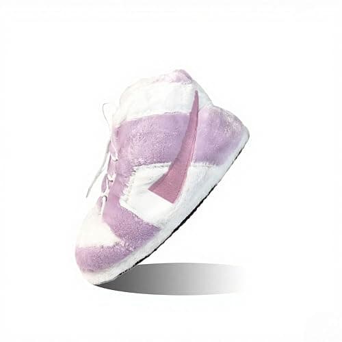 MOLERFO Sneaker Slippers Non Slip Sole Indoor House Plush Slippers Unisex Indoor Floor Cotton Shoes (PURPLE-ZS,5.5,12) - Image 1